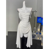 Niulatu White Off Shoulder Sheath Chiffon Short Prom Dresses Fashion Homecoming Dresses HZ1031