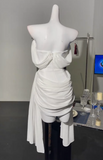 Niulatu White Off Shoulder Sheath Chiffon Short Prom Dresses Fashion Homecoming Dresses HZ1031