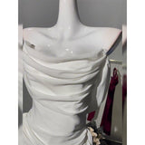 Niulatu White Off Shoulder Sheath Chiffon Short Prom Dresses Fashion Homecoming Dresses HZ1031