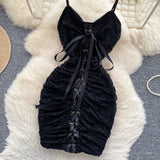 Niulatu Spaghetti Straps Bodycon Lace Short Party Dress Cocktail Dress HZ1031