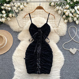 Niulatu Spaghetti Straps Bodycon Lace Short Party Dress Cocktail Dress HZ1031