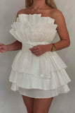 Niulatu Strapless A-Line Short Stunning Prom Dress Fashion Homecoming Dress with Pleats HZ1031