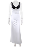 Niulatu Yellow V Neck Sheath Satin Long Prom Dresses Birthday Dresses Glam Guest Dresses HZ1031