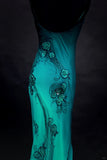 Niulatu Jade Gradient Spaghetti Straps Sheath Chiffon Beading Long Prom Dresses Classic Formal Evening Gowns HZ1031