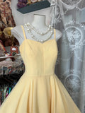 Niulatu Yellow Spaghetti Straps A-Line Chiffon Short Birthday Party Dress HZ1031