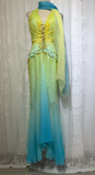 Niulatu Middle Eastern Style Halter Mermaid Tulle Beading Long Prom Dresses Vintage Evening Gowns HZ1031