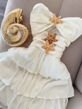 Niulatu White Strapless A-Line Chiffon Short Party Dress Birthday Dress with Starfish HZ1031