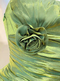 Niulatu Green Spaghetti Straps A-Line Satin Long Prom Dresses Birthday Evening Gowns HZ1031