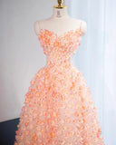 Niulatu Sweetheart A-Line Tulle Stunning Prom Dresses with 3D Appliques Sweet 16 Dress HZ1031