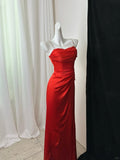 Niulatu Green Spaghetti Straps A-Line Satin Long Prom Dresses Formal Evening Dresses HZ1031