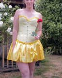 Niulatu Yellow Off Shoulder Sheath Satin Short Homecoming Dress HZ1031
