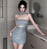 Niulatu Strapless Bodycon Satin Short Prom Dresses Party Dress HZ1031