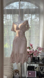 Niulatu V-neck Short Sleeve Chiffon Short Dress HZ1031