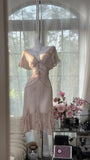 Niulatu V-neck Short Sleeve Chiffon Short Dress HZ1031