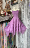 Niulatu Purple Spaghetti Straps A-Line Chiffon Ruffle Short Prom Dresses Sweet 16 Dress with Beading HZ1031