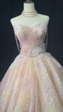 Niulatu Pink Strapless A-Line Tulle Beaded Short Prom Dresses Sweet Homecoming Dress HZ1031