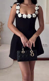 Niulatu Black Square Neck A-Line Short Prom Dresses Fashion Party Dress HZ1031