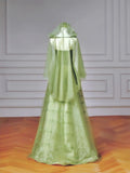Niulatu Green Strapless A-Line Tulle Evening Gowns Sweet 16 Dress Quinceanera Dress HZ1031