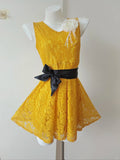 Niulatu Yellow Jewel A-Line Lace Short Party Dress HZ1031