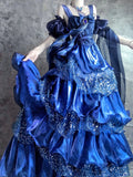 Niulatu Blue Spaghetti Straps A-Line Satin Sequin Long Prom Dresses Gorgeous Birthday Evening Gowns HZ1031