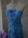 Niulatu Blue Halter Bodycon Chiffon Short Prom Dresses Gorgeous Party Dress HZ1031