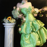 Niulatu Green Sweetheart Neck A-Line Satin Short Prom Dresses HZ1031