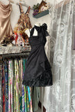 Niulatu Black Halter Neck A-Line Chiffon Short Party Dresses Birthday Evening Dresses HZ1031