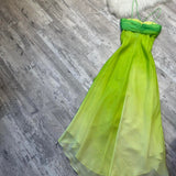 Niulatu Gradient Green Spaghetti Straps Sheath Chiffon Short Party Dress HZ1031