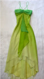 Niulatu Gradient Green Spaghetti Straps Sheath Chiffon Short Party Dress HZ1031