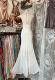 Niulatu White Halter Sheath Chiffon Long Prom Dresses Vintage Backless Evening Gowns HZ1031