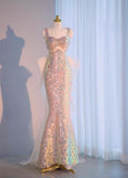 Niulatu Sweetheart Mermaid Sequin Long Prom Dresses Formal Evening Gowns HZ1031