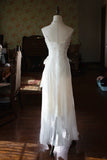 Niulatu Spaghetti Strap Off-White Sheath Chiffon Long Prom Dresses, Elegant Birthday Party Dresses HZ1031