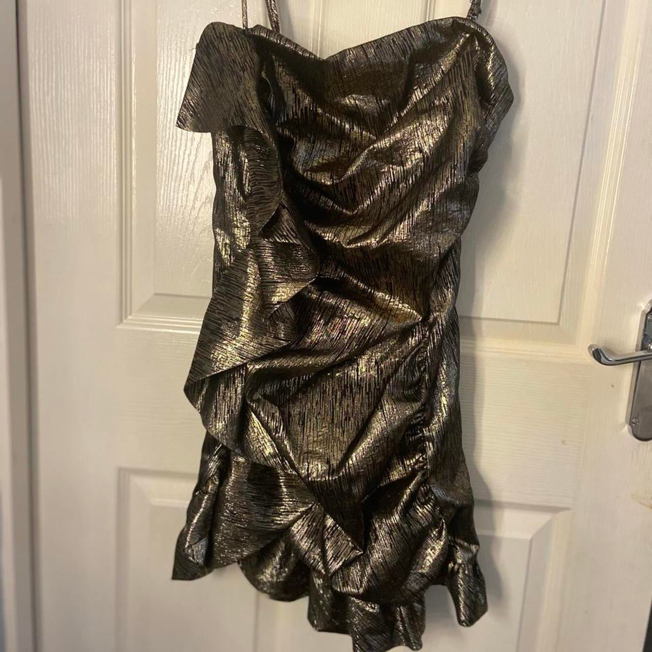 Niulatu Black Gold Strapless Bodycon Short Party BirthdayDresses Sexy Homecoming Dresses HZ1031