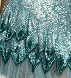 Niulatu Blue Spaghetti Straps Sheath Sequins Short Evening Dress Party Dress HZ1031