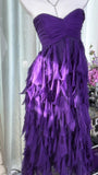 Niulatu Purple Sweetheart Neck Sheath Chiffon Short Prom Dresses Sweet Birthday Party Dress HZ1031