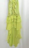 Niulatu Green Sheath Spaghetti Straps Chiffon Long Prom Dresses with Beading Elegant Evening Dress HZ1031