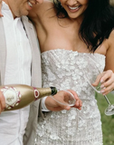 Rustic Wedding Dress Sheath Strapless White Sequin Short Summer Wedding Dresses Bridal Gowns HZ1214
