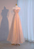 Niulatu Sweetheart Neck A-Line Tulle Sequin Long Prom Dresses, Sweet 16 Dress HZ1031