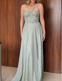 Niulatu Tiffany Blue Straps Sheath Long Prom Dresses Sweet 20 Dress HZ1031