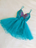 Niulatu Spaghetti Strap A-Line Tulle Beading Short Prom Dresses Sweet Homecoming Dress HZ1031