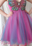 Niulatu Spaghetti Strap A-Line Tulle Beaded Short Homecoming Dresses,Sweet 16 Dresses HZ1031
