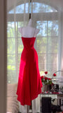 Niulatu Red V-neck Sheath Chiffon Short Party Dress, Retro Prom Dresses HZ1031