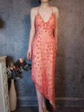 Niulatu Dark Peach Sheath Chiffon Beaded Prom Dresses, V-Neck Glamour Evening Gowns HZ1031