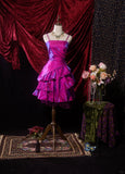 Niulatu Grape Purple A-Line Spaghetti Strap Satin Short Prom Dresses, Vintage Party Dress HZ1031
