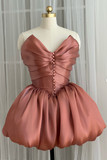 Niulatu Strapless Satin Short Ballgowns Sweet Birthday Party Dress HZ1031