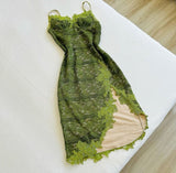 Niulatu Green Spaghetti Strap Bodycon Lace Applique Short Evening Dress Birthday Party Dress HZ1031