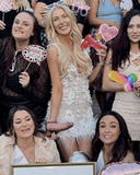 Niulatu White V-neck Bodycon Beaded Applique Short Birthday Dress, Fashion Party Dress HZ1031