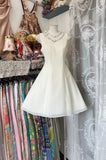 Niulatu Off-White V-Neck A-Line Chiffon Short Birthday Dress, Graduation Dress HZ1031
