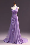 Niulatu Purple One Shoulder Chiffon Long Evening Dress Glamour Prom Dresses HZ1031