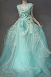 Niulatu Tiffany Blue A-Line Tulle Off-the-shoulder Applique Quincea?era Dress Graduation Prom Dresses HZ1031